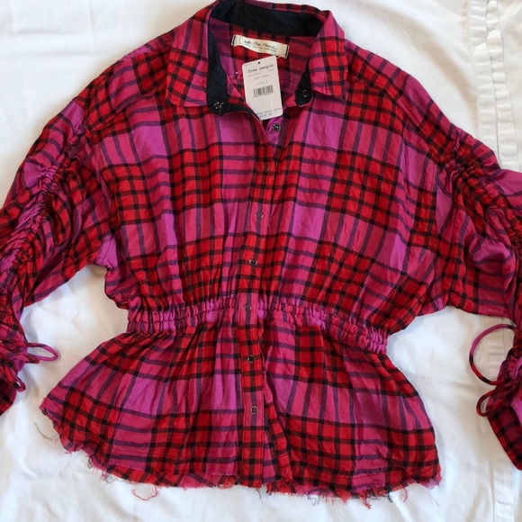 Free People Tops - Darling Free People plaid blouse